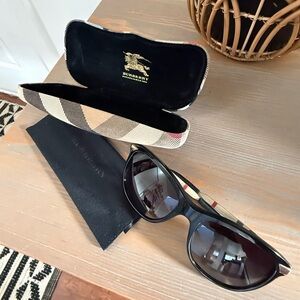 Burberry Black Sunglasses with Checkered Case